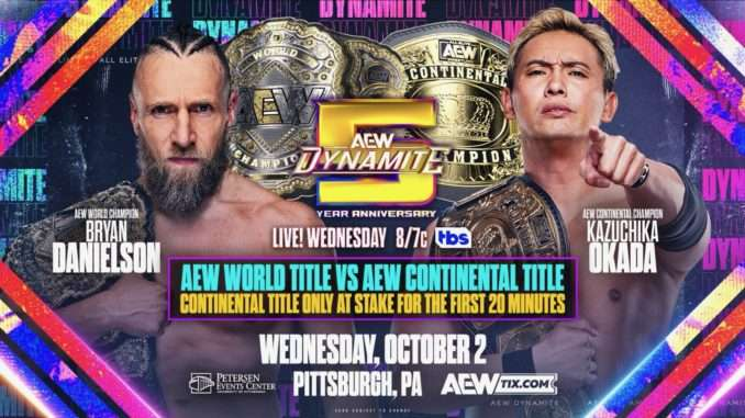 Bryan Danielson To Face Kazuchika Okada In Title v Title Match At AEW Dynamite 5 Year Anniversary